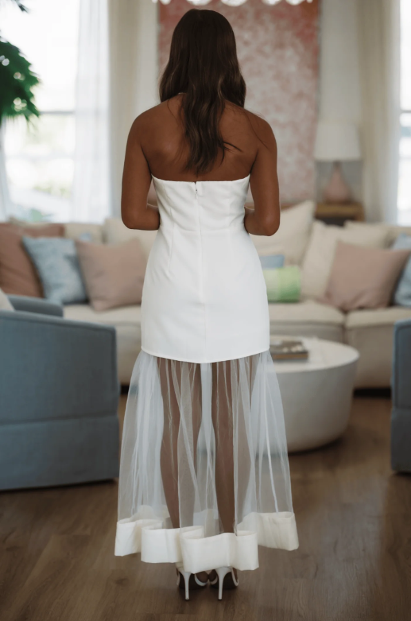 Sheer Excitement Maxi Dress - White Sheer Excitement Maxi Dress - White