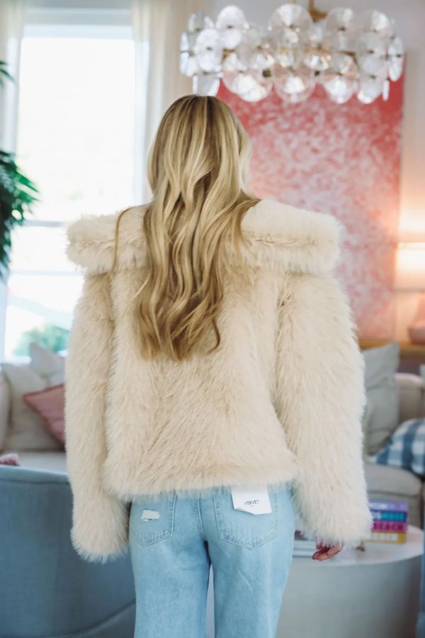 Artic Aura Faux Fur Short Coat - Beige Artic Aura Faux Fur Short Coat - Beige